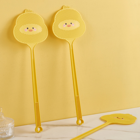 오디너리아틀리에 꽥꽥 러버덕 옛날 파리채 모기채, 망고노랑 러버덕 2P