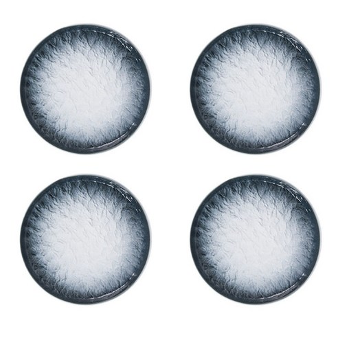 6 인치 세라믹 디저트 플레이트 물 파도 구호 질감 접시 케이크 파이 와플에 대한 작은 서빙 플레이트 4 파란색 세트, 하나, 보여진 바와 같이