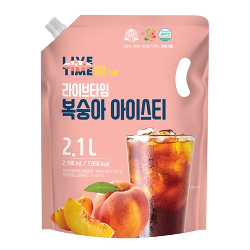 [태웅] 라이브타임 복숭아 아이스티 2.1L x 1개