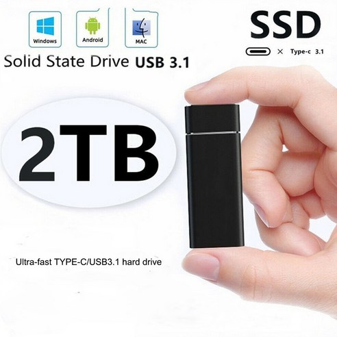 SSD TYPE-C 모바일 하드 디스크 외장 하드 드라이브10TB 8TB6TB 4TB 2TB 1TB, 검은 색