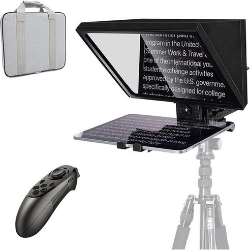 12 Teleprompter for 12.9 Tablets with Adjustable Tempered Optical Glass Remote Control Supports We