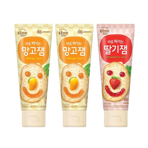 복음자리 바로 짜먹는 망고잼 200g +딸기잼 100g (3개)