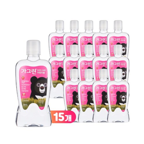 가그린 어린이용 구강세정제 딸기향 이미지 랜덤발송, 380ml, 15개