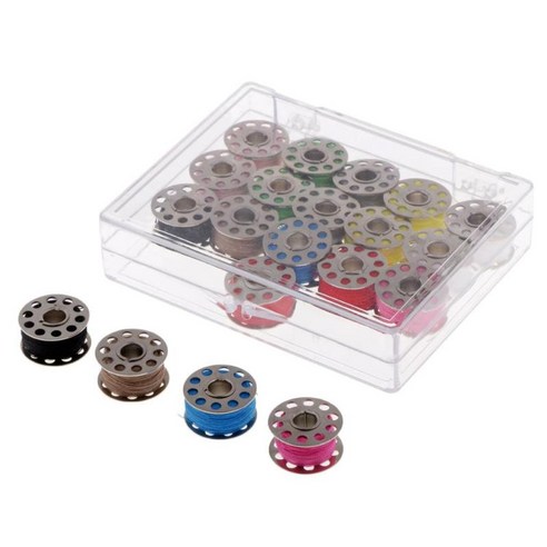 스테인리스 재봉틀 감개틀과 다른 착색된 재봉실의 20개 조각, 멀티, 20mm, 스테인레스 스틸