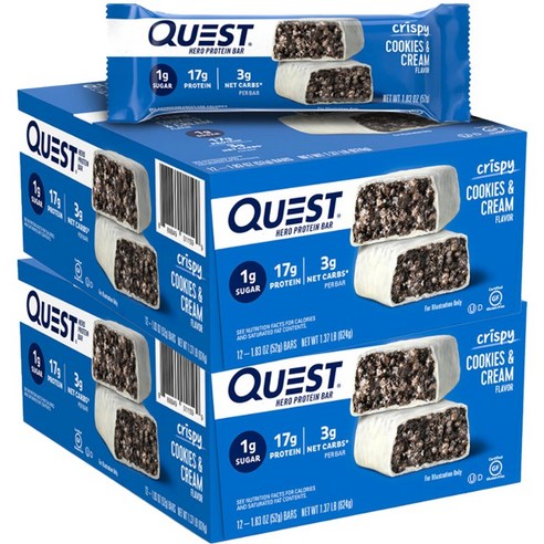 퀘스트뉴트리션 히어로 프로틴 바 크리스피 12개입, 2개, 624g