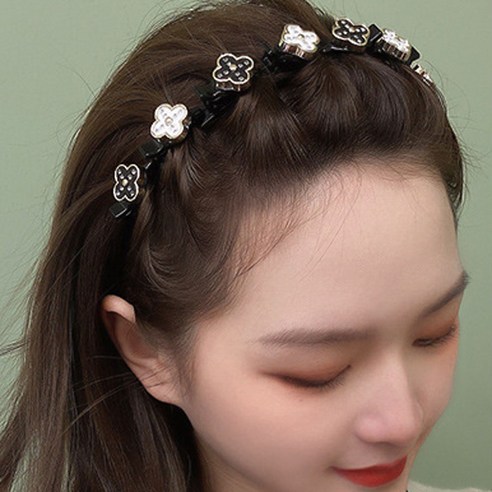 은꽃밴드로 만드는 집게머리띠와 앞머리 고정법, 땋은 헤어밴드와 벼머리 스타일링법