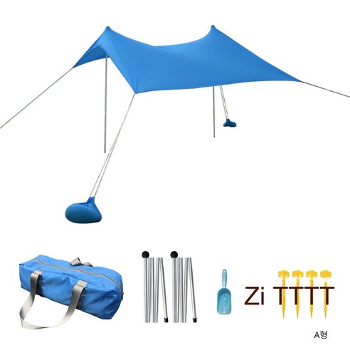 비치 텐트 라이카 잔디 선탠 선루프 아웃도어 낚시 캠핑 텐트 미디엄 2-8명 300*300*200cm, SKU-09-A-푸른 blue