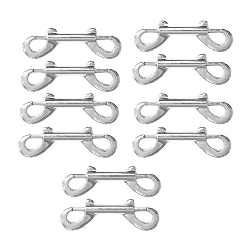 10pcs 더블 엔드 스냅 후크 금속 스냅 후크 클립 스냅 키 홀더 보안, 실버, 합금