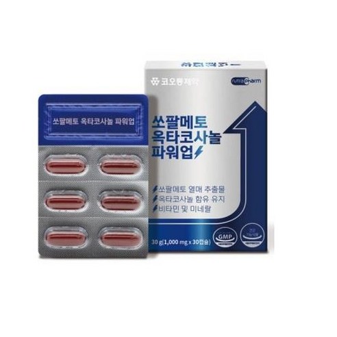 코오롱제약 뉴트라팜 쏘팔메토 옥타코사놀 파워업 1000mg 30캡슐, 1개, 30개