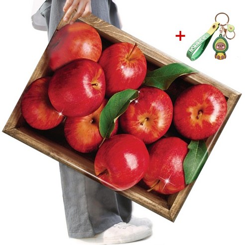 FASEN 사은품+액자 캔버스형보석십자수 DIY세트 라운드 비즈 40 X 50cm, FSE22.붉은 사과