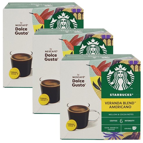 스타벅스 베란다 블렌드 by 네스카페 돌체구스토 캡슐커피, 8.5g, 12개입, 3개