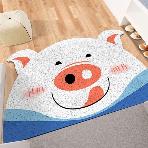 아이디어 귀염둥이 애완동물 도넛 PVC 입문지 깔개 가정용 발판 대문 미끄럼 방지 깔개 카펫, 귀여운 돼지