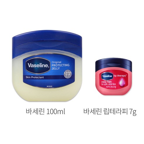 바세린 프로텍팅 젤리 오리지날 100ml + 바세린 립테라피 7g, 100ml 1개+로지립스1개, 2세트