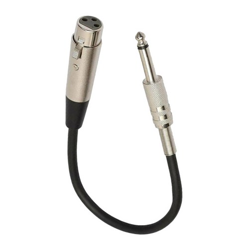 3Pin XLR Male 1/4 "6.35mm Female 플러그 스테레오 마이크 케이블, 블랙, 0.5m, PVC