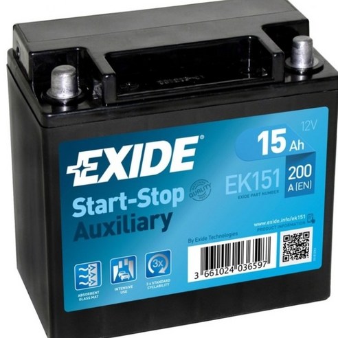 신뢰성 높은 엑사이드(EXIDE)의 벤츠 보조배터리 AGM EK131 EK151, 다양한 용량과 높은 성능, 파손무책상품으로 저렴한 가격