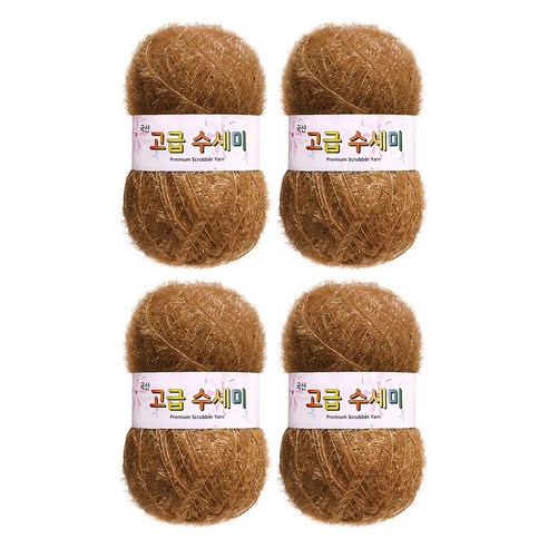 울클럽 별꽃수세미 DIY 고급수세미실 80g 4볼세트 + 동영상제공, 174카멜브라운
