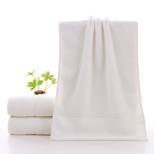 수건 순면 성인 가정용 두꺼운 호텔 전면 다국적 흡수 세수수건 선물 자수, 35*75cm, 백색