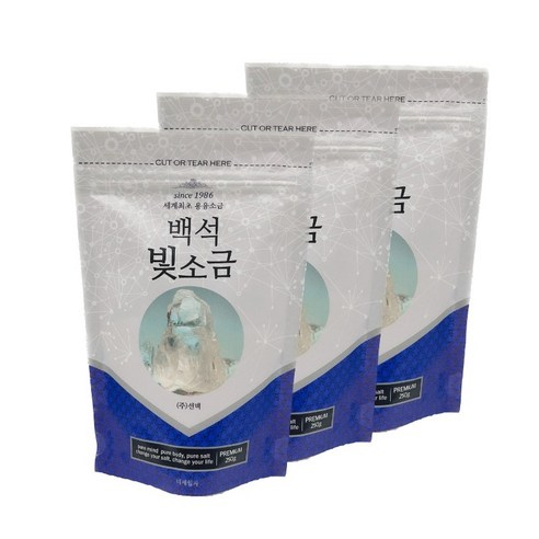 백석빛소금 조리용 용융소금 250g x 3개 (가정용 반찬용)