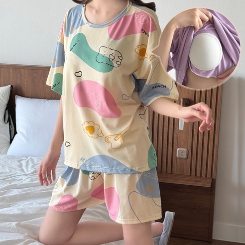 늦잠도 스타일리시하게! 루지 파자마 세트로 완성하는 여름밤의 꿀잠 노브라잠옷