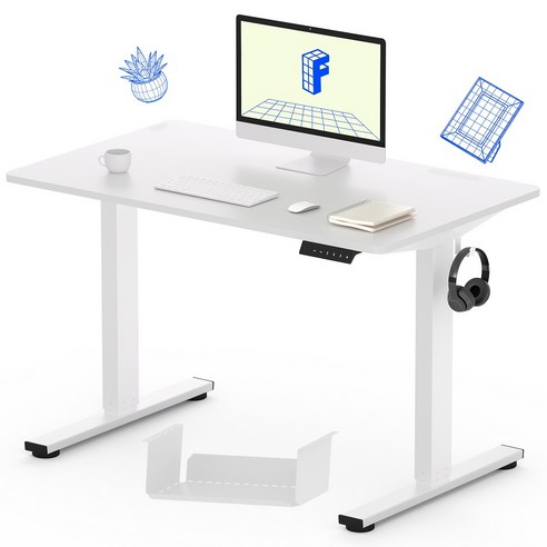 FlexiSpot 전동 모션데스크 EF1H 높낮이조절책상 높이735~1180mm A/S 5년 올바른 자세 스탠딩 데스크 컴퓨터책상 학생책상, 1000화이트