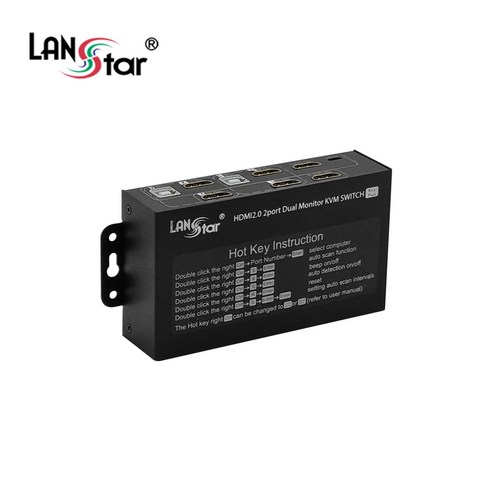 LANstar HDMI2.0 듀얼 모니터 KVM 스위치 LS-HD2KVM-D, 1 next-0301sw4k Best Top5