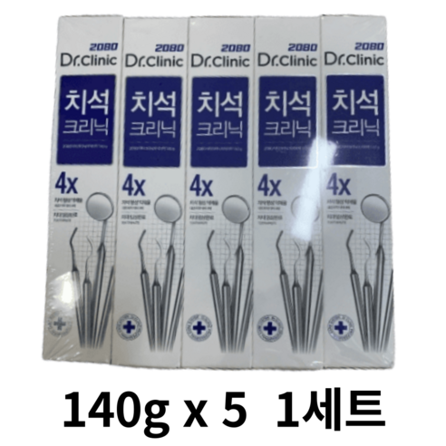 2080 닥터크리닉 치석치약, 140g, 5개