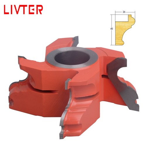 원형톱날 목공톱날 LIVTER-120mm-145mm 계단 난간 나이프 나선형 목재 셰이퍼 커터 헤드, 3.D120xH50xd35mmx4T