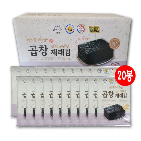 살짝구운 무조미 곱창김(5매) X 10봉, 20g, 10개