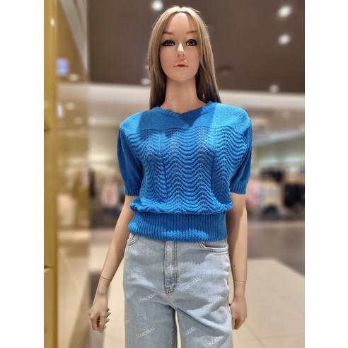 에고이스트 물결조직 스카시 반팔 풀오버 EN2OKH53BL(225988 )