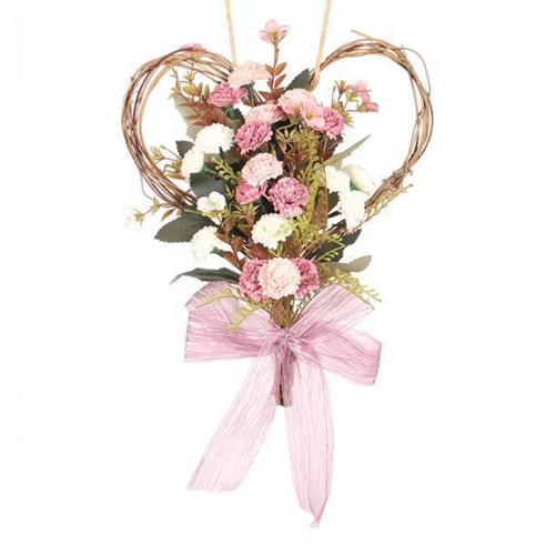 2-3pack 카네이션 꽃 화환 화환 인공 어머니의 날 장식, 실크 플라워, 분홍색