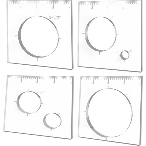 루터기부속품 수리부품 부품 목공용 타원형 라우터 템플릿 지그 상감 세트 장식 템플릿(4pcs 템플릿), 4 pcs Circle inlay Templates 목공용라우터 Best Top5