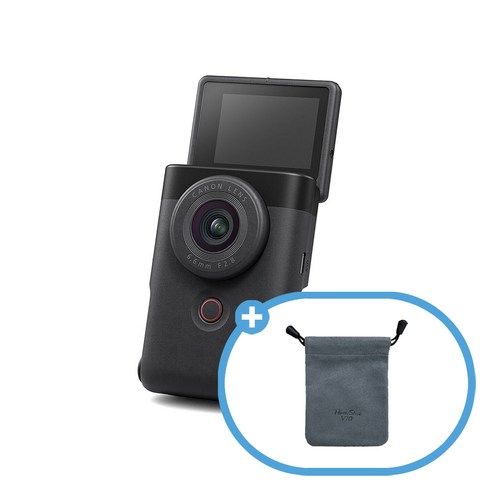 캐논코리아 정품 PowerShot V10 + 파우치 [파워샷 V10], 블랙