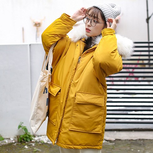 타니즈 쿠버 컬러 하프 여성패딩 야상