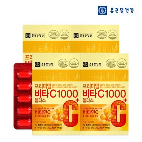 종근당건강 프리미엄 비타C 1000플러스, 100정, 4개