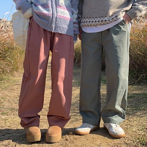 [숏 미들 롱] 윈터 나일론 기모 밴딩 와이드 팬츠