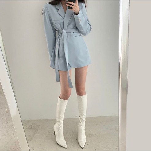 [예쁨시전] 투버튼 허리끈 자켓 코트