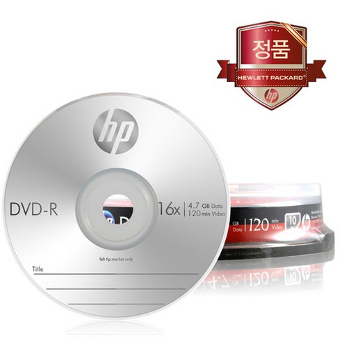 HP DVD-R 10장 케이크 4.7GB 16배속 공DVD/공시디/공씨디 케이스