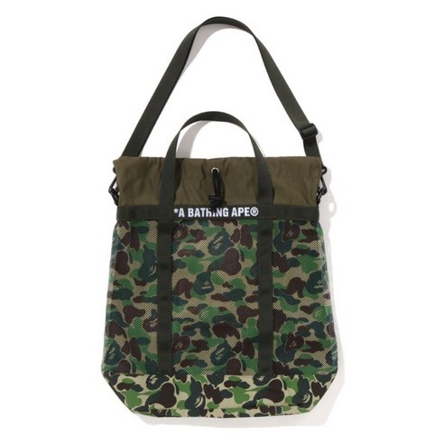 A BATHING APE 베이프 정품 ABC CAMO MESH 토트백 M 그린