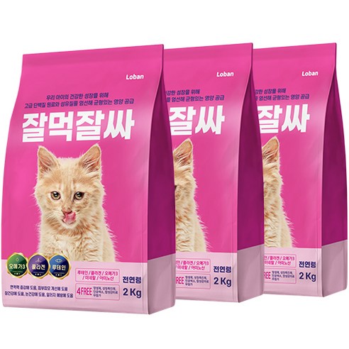   Roban eats well. Golden-changing skin-hairing cat food, 2kg, salmon, 3pcs