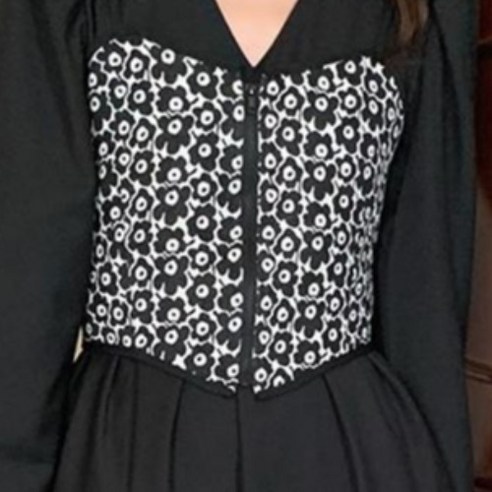 한국어 세련된 가을 겨울 프랑스 꽃 외부 스트랩 조끼 + 레트로 V 넥 블랙 드레스 투피스 양복 여성