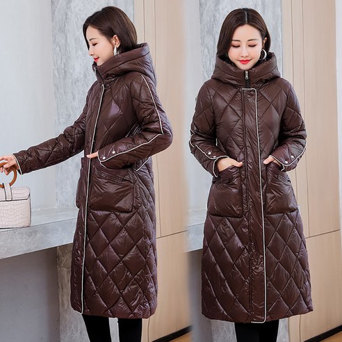 [ZL] Vielleicht 겨울 의류 여성 패션 아웃웨어 캐주얼 자켓 겨울 탑 모든 경기 후드 따뜻한 느슨한 두꺼운 긴 파카 여성 코트