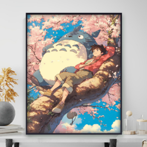 조이제이 21종 40x50 쉬운그림그리기 DIY 유화그리기세트 명화그리기, 013 지브리, 1개