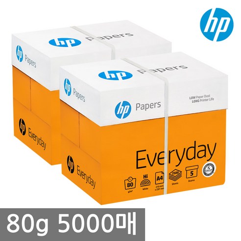 HP A4용지 복사용지 80g 1BOX, A4, 2500매