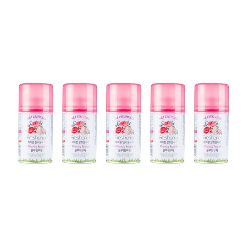묻따 화장실 타이머 방향제 자동 분사기 실내용 업소용, 280ml, 5개, 꽃향