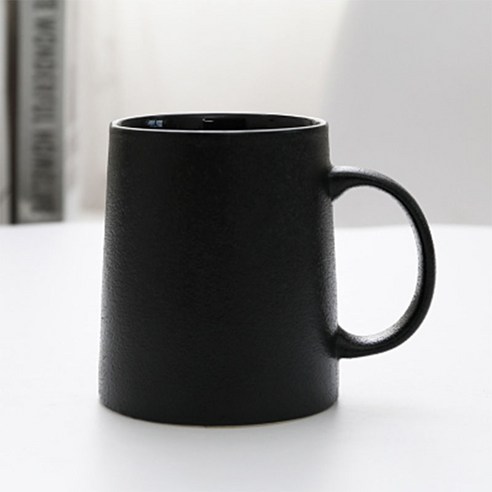 간단한 복고풍 매트 골드 머그잔 커피 우유 차 세라믹 컵 맥주 컵 순수 블랙 컵, 순수 블랙 싱글 컵