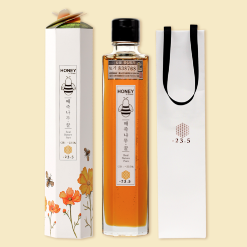 -23.5 꽃꿀 단품 290g 피나무꿀 때죽나무꿀 100%국산 벌꿀 병꿀, 피나무 / 쇼핑백: 추가, 1개
