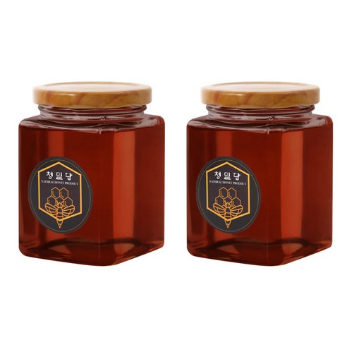 청밀당 사각허브 1+1 국내 천연 100% 꿀 3종, 야생화+야생화, 2개, 450g
