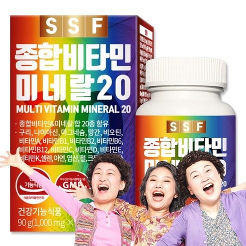 순수식품 SSF 종합비타민 미네랄 20, 90정, 1개