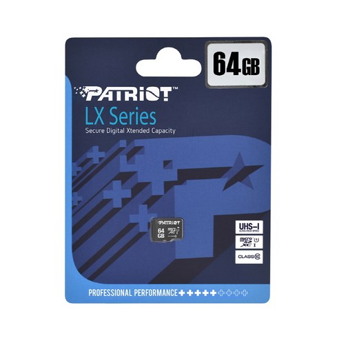 패트리어트 LX Series 마이크로SD 64GB 파인인포, 1개 메모리카드케이스10개몫충분한두께tfsd마이크로sdhc카드케이스메모리투명흰색aaaaa플라스틱