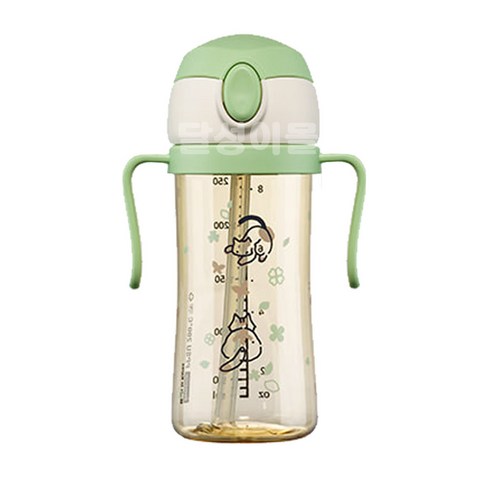베베픽 원터치 PPSU 빨대컵 어린이집 유아 물병 물통 물컵 250ml, 1개, 가든캣 클로버